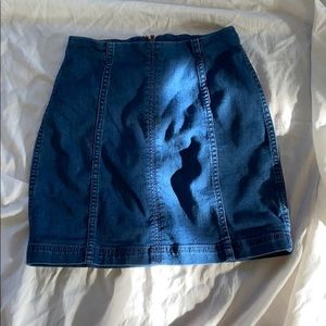 Free people denim mini skirt